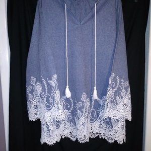Beautiful Denim with Lace on Sleeves and bottom